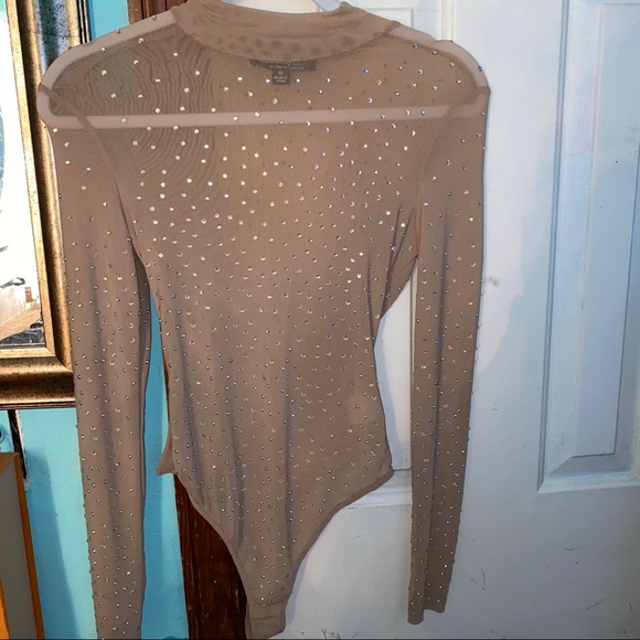 Rhinestone nude bodysuit - Picture 3 of 3